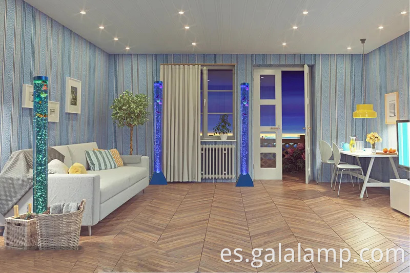 Acuario de burbujas de fantasía LED vibrante con coloridos efectos de peces y luz